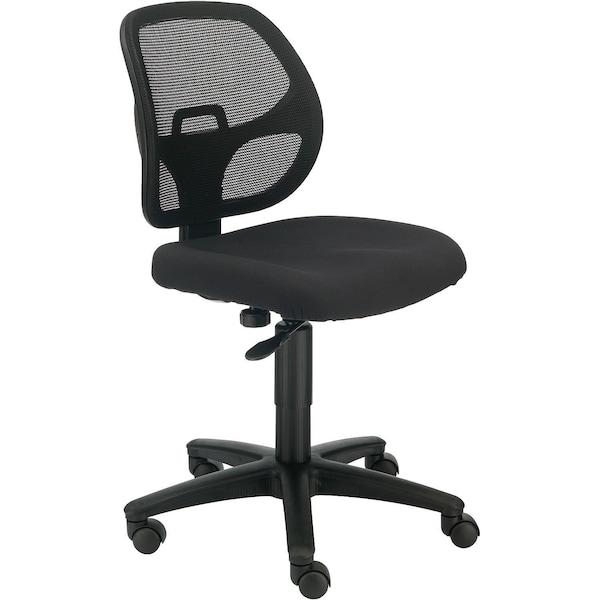 Global Industrial Armless Mesh Back Office Chair, Fabric, Black 695644BK - main